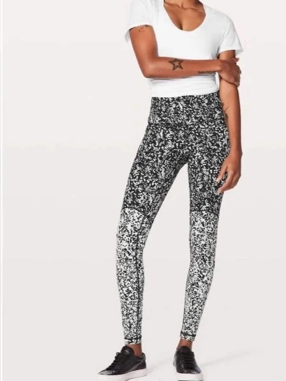 lululemon athletica Black & White Speckled High-Rise Leggings